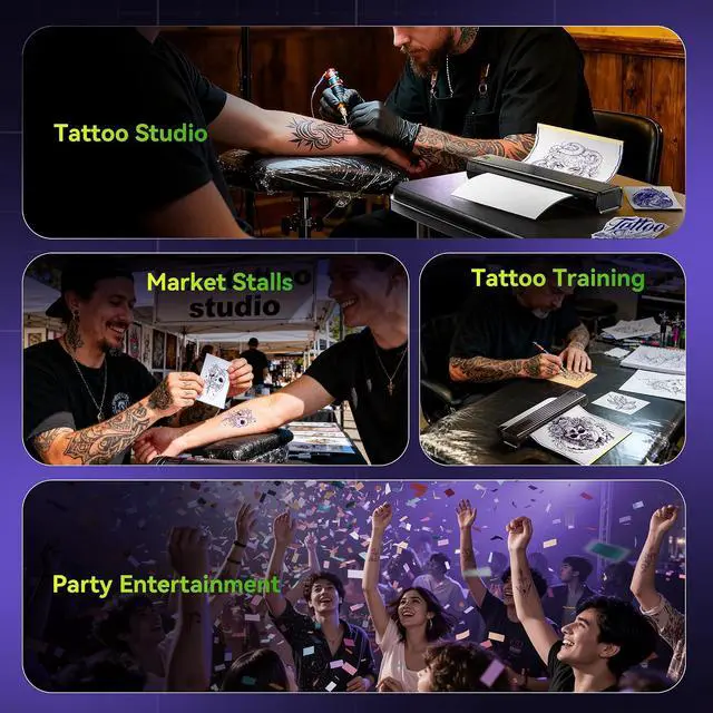 Alt view image 2 of 7 - Itari Tattoo Stencil Printer Kit with 100 Pcs Transfer Paper, Bluetooth