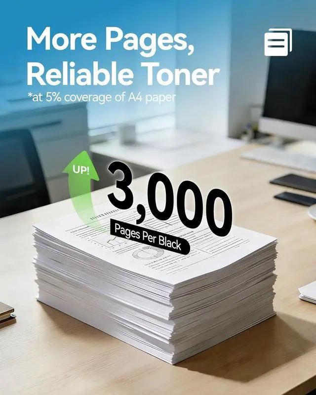 Alt view image 3 of 7 - Compatible TN760 Black Toner Cartridge 4 Pack Replacement for Brother TN760 TN730 for MFC-L2710DW MFC-L2750DW HL-L2350DW HL-L2370DW HL-L2395DW L2390DW DCP-L2550DW Office Business Printer High Yield