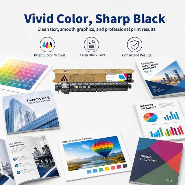 Alt view image 4 of 7 - 842550 Black Toner Cartridge Compatible with Ricoh IM C3010 IM C3510 IMC3010 IMC3510 IM C3510SD Printer, Black, 1-Pack