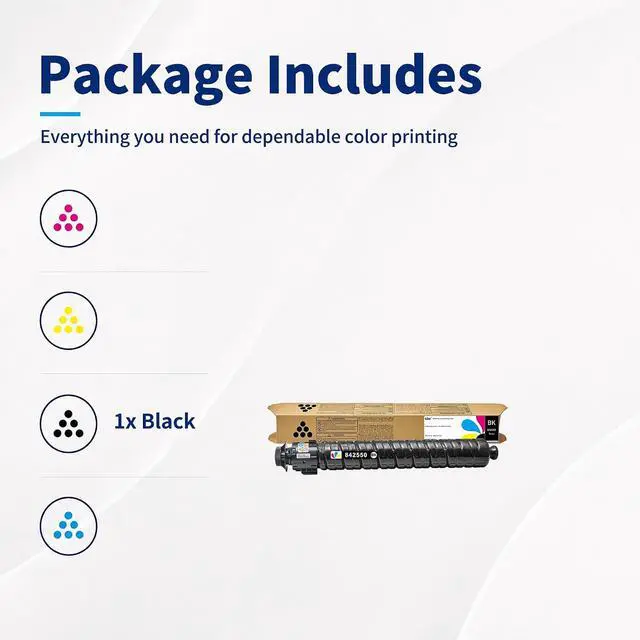 Alt view image 7 of 7 - 842550 Black Toner Cartridge Compatible with Ricoh IM C3010 IM C3510 IMC3010 IMC3510 IM C3510SD Printer, Black, 1-Pack