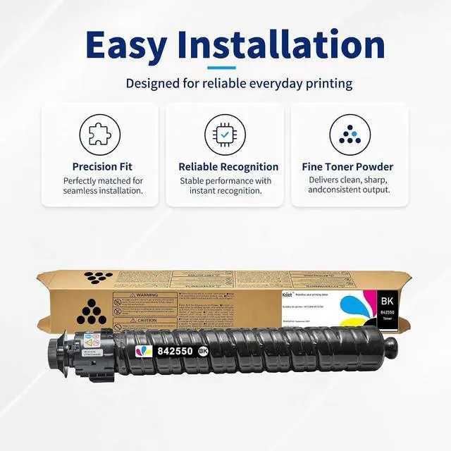 Alt view image 6 of 7 - 842550 Black Toner Cartridge Compatible with Ricoh IM C3010 IM C3510 IMC3010 IMC3510 IM C3510SD Printer, Black, 1-Pack