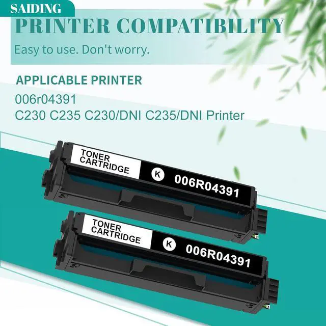 Alt view image 2 of 6 - C235 C230 Black Toner Cartridge Compatible with Xerox 006R04391