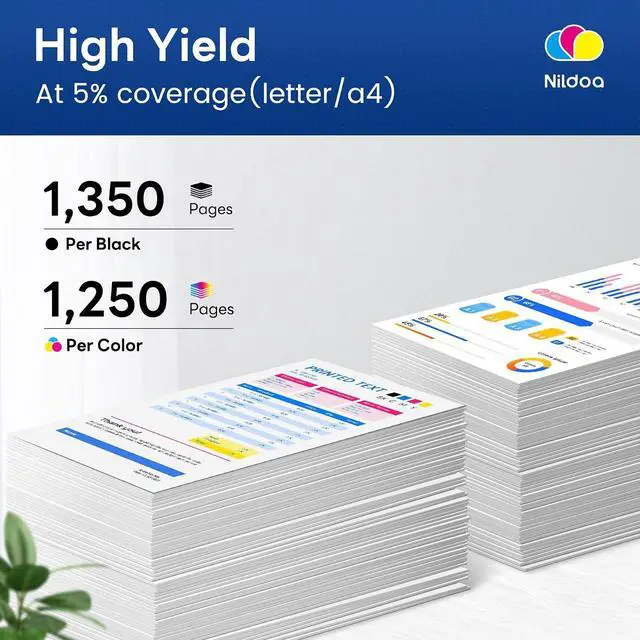Alt view image 4 of 7 - 206A 206X Toner Cartridges 4 Pack with Chip Compatible 206A W2110A W2111A W2112A W2113A Replacement for HP 206A 206X Black Cyan Yellow Magenta Color Pro M255dw M255nw; MFP M282nw M283cdw Printer Ink