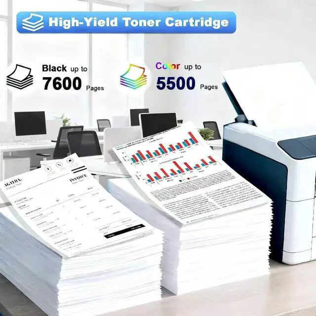 Alt view image 3 of 7 - 069H Toner Cartridge with Chip 4-pack High Yield Replacement for Canon 069 069H Compatible with Canon Color imageCLASS MF750C LBP670C Series MF753Cdw MF754Cdw MF751Cdw LBP674Cdw Printer (B/C/M/Y)