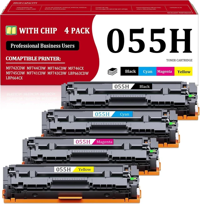 Main image of 055H Toner Cartridge Set (Black Cyan Magenta Yellow, 4-Pack)