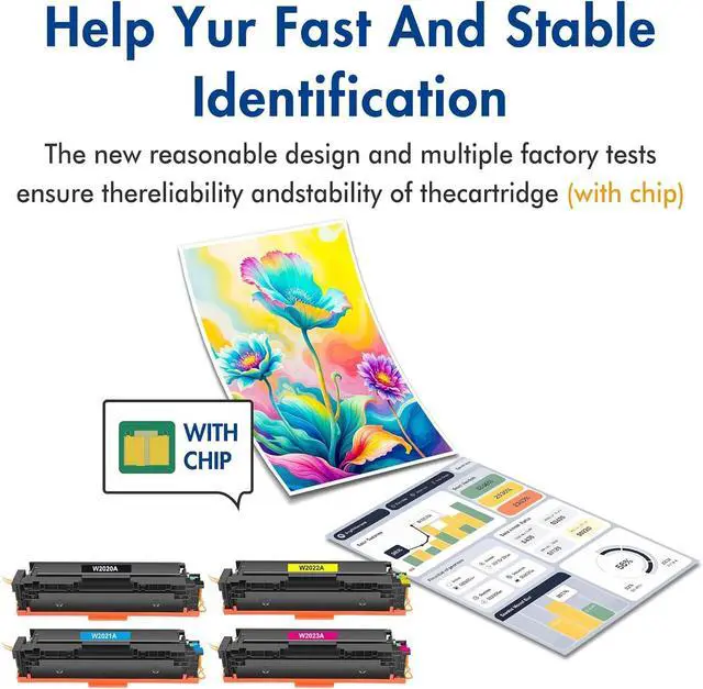 Alt view image 4 of 6 - 414A Toner Cartridges 4 Pack for HP 414X High Yield MFP M479fdw with Chip