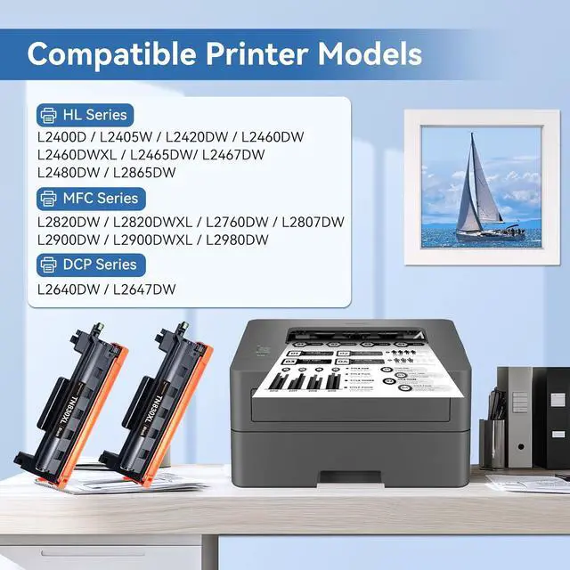 Alt view image 2 of 7 - TN830XL TN830 XL/V/R Toner Compatible for Brother Printer L2640DW L2460DW