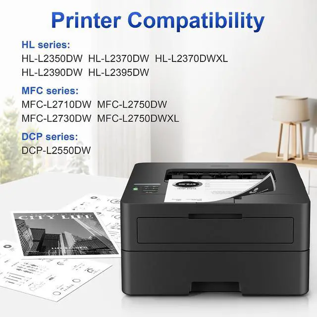 Alt view image 2 of 7 - TN760 TN730 Replacement for Brother TN760 TN730 4PK Black Toner Cartridges