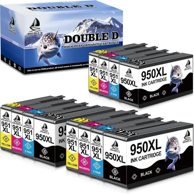 Main image of DOUBLE D 950 951XL Compatible Ink Cartridge Replacement for HP 950XL 951XL for HP OfficeJet Pro 251dw 276dw 8100 8600 8610 8620 8615 8625 8630 Series (3 Black, 3 Cyan, 3 Magenta, 3 Yellow, 12 Pack)