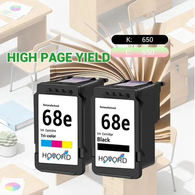Alt view image 3 of 5 - 68E Ink Cartridge Replacement for HP 68e Works 6100e 6500e Series