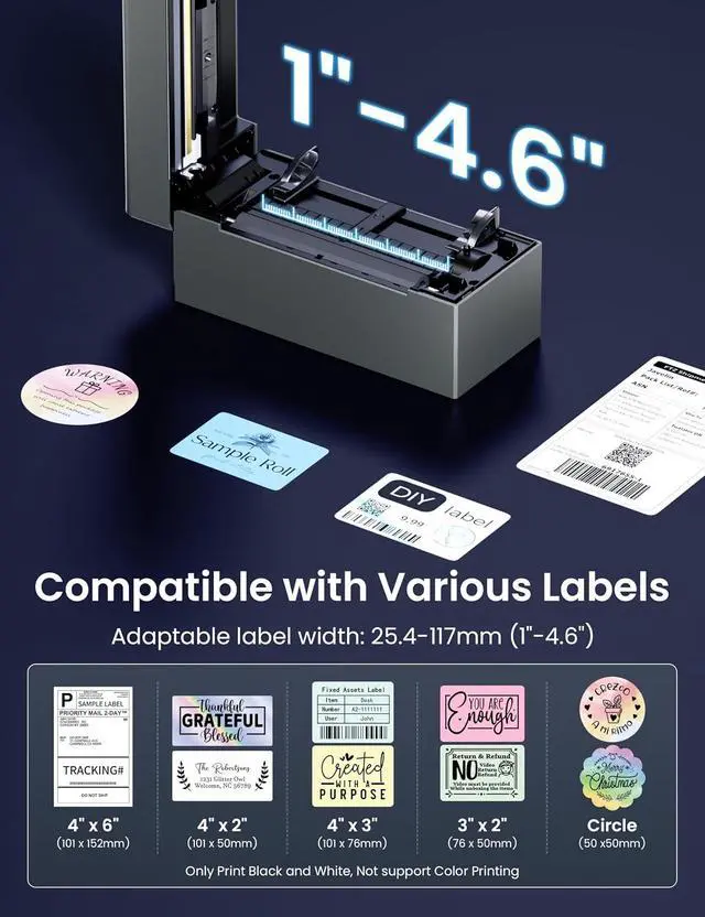 Alt view image 5 of 7 - Phomemo Thermal Label Printer with Ethernet & Bluetooth Connectivity
