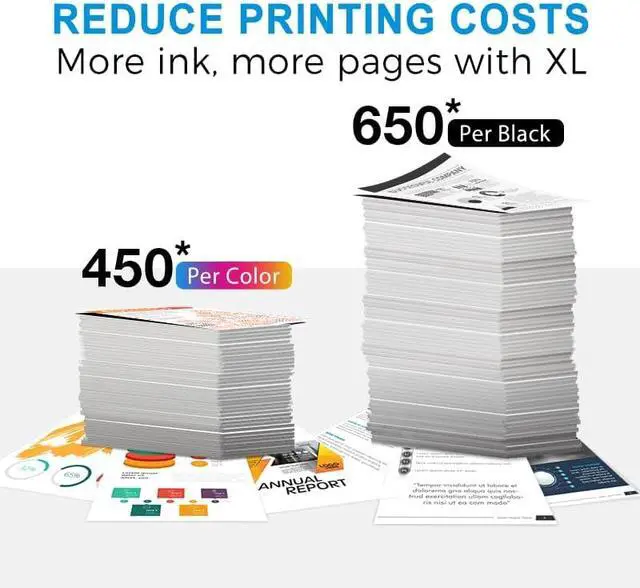 Alt view image 3 of 7 - 67XL Black and Color Combo Pack Ink Cartridges Compatible for HP Ink 67