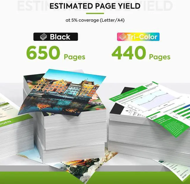 Alt view image 3 of 7 - TESEN 64XL Ink Cartridge Combo Pack Black and Color