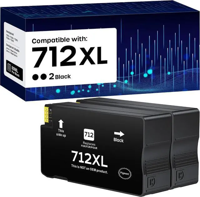 Main image of 712XL 712 Ink Cartridges High Yield Compatible Replacement for HP