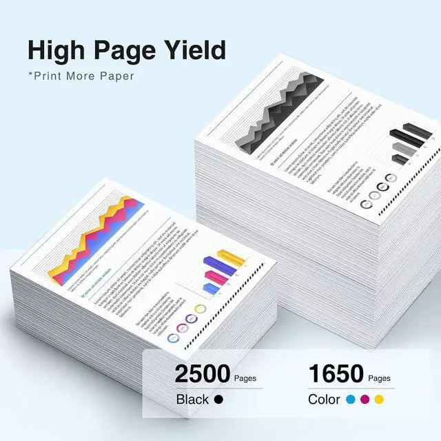 Alt view image 5 of 7 - 936XL 936e 9125e 936 Ink Cartridges Combo Pack Replacement for HP 936e