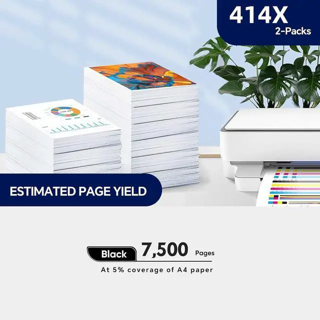 Alt view image 2 of 5 - 414X High Yield Black Toner Cartridge with chip Compatible Replacement for HP 414X/414A/414/W2020X Toner with Color LaserJet Pro MFP M479fdw M479fdn M454dn M454dw M455dn Printer Ink