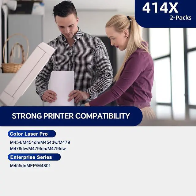 Alt view image 3 of 5 - 414X High Yield Black Toner Cartridge with chip Compatible Replacement for HP 414X/414A/414/W2020X Toner with Color LaserJet Pro MFP M479fdw M479fdn M454dn M454dw M455dn Printer Ink