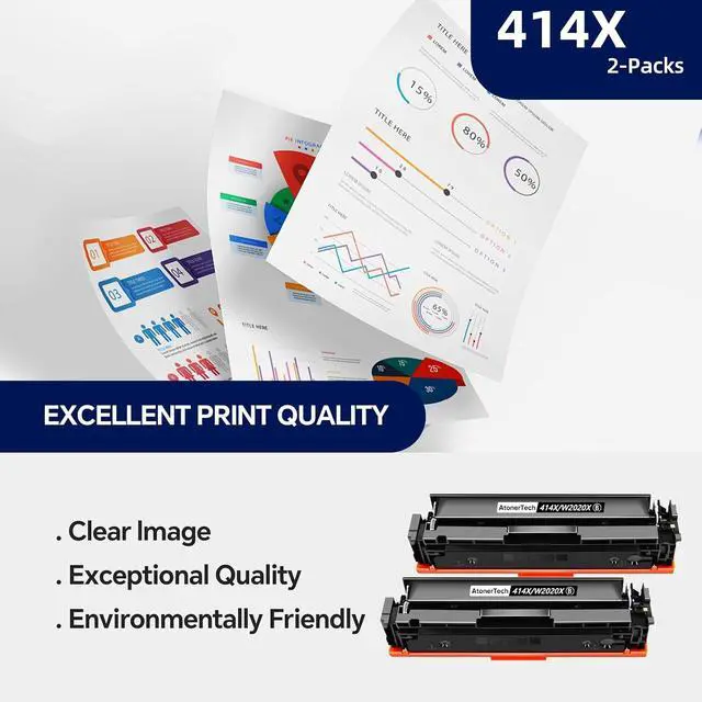 Alt view image 5 of 5 - 414X High Yield Black Toner Cartridge with chip Compatible Replacement for HP 414X/414A/414/W2020X Toner with Color LaserJet Pro MFP M479fdw M479fdn M454dn M454dw M455dn Printer Ink