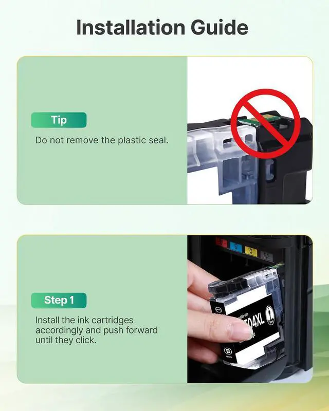 Alt view image 6 of 7 - LC504 LC504XL Ink Cartridges MFC-J1365DW Replacement for Brother LC504 Ink Cartridges for Brother Printer LC 504 XL MFC-J1365DW MFC-J1367DW MFC-J1355DW Ink LC504 XL High Yield, 4 Pack (B/C/M/Y)