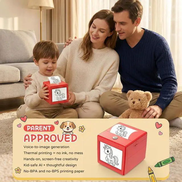 Alt view image 4 of 7 - AI Voice Sticker Maker for Kids, Mini Inkless Thermal Printer, Portable Sticker Printer Machine Box for DIY Crafts, Journaling & Doodles, Birthday Toy Gift for Boys and Girls Ages 3+