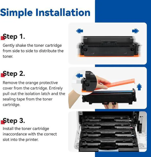 Alt view image 5 of 6 - 414A Toner Cartridges 4 Pack Compatible for HP M479fdw Toner Cartridges