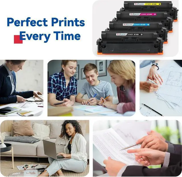 Alt view image 6 of 6 - 414A Toner Cartridges 4 Pack Compatible for HP M479fdw Toner Cartridges