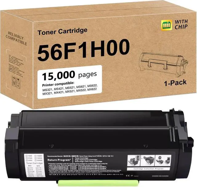 Main image of 56F1H00 High Yield Toner Cartridge - Compatible with Lexmark MS321 MS421 MS521 MS621 MS622 MX321 MX421 MX521 MX522 MX622 Printers (15000 Pages)