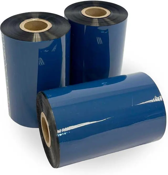 Main image of Wolfbarco 24 Rolls 2.25" x 360' (57mm x 110m) Standard Wax/Resin Thermal Transfer Ribbon Black 1/2" Core Coated Side Out (CSO) for PC42, T402, TLP 2642 Printers