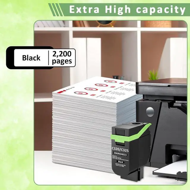 Alt view image 3 of 7 - C320 C325 Toner Cartridge (with Chip) for Xerox Printer,006R04823 Replacement C325 C320 Ink Cartridge,Compatible with Xerox C320 C325 Color Multifunction Printer 006R04831(Black)