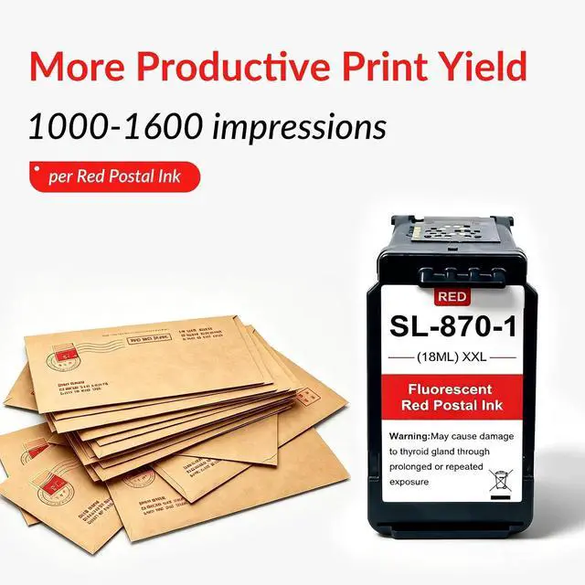 Alt view image 3 of 5 - SL-870-1 XXL Red Fluorescent Ink Cartridges