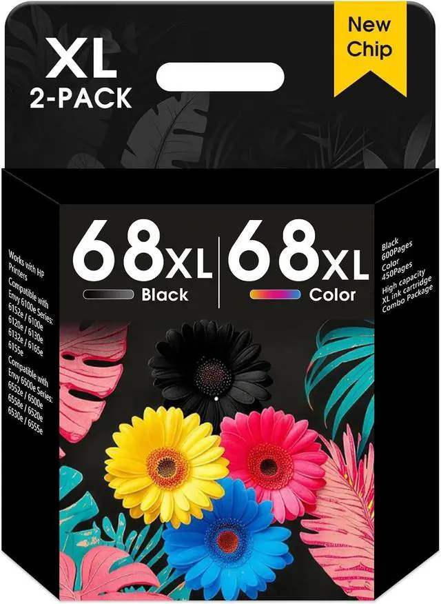 Main image of 68XL 68e Black and Color Ink Cartridge High Yield Replacement for HP Ink 68