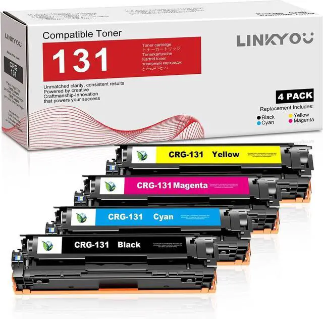 Main image of 131 Toner Cartridge Set : 4 Pack 131 High Yield Replacement for Canon 131 Toner Cartridge CRG131 for ImageCLASS MF8280Cw MF624Cw MF628Cw LBP7110Cw MF8230Cn Printer - Black/Cyan/Magenta/Yellow