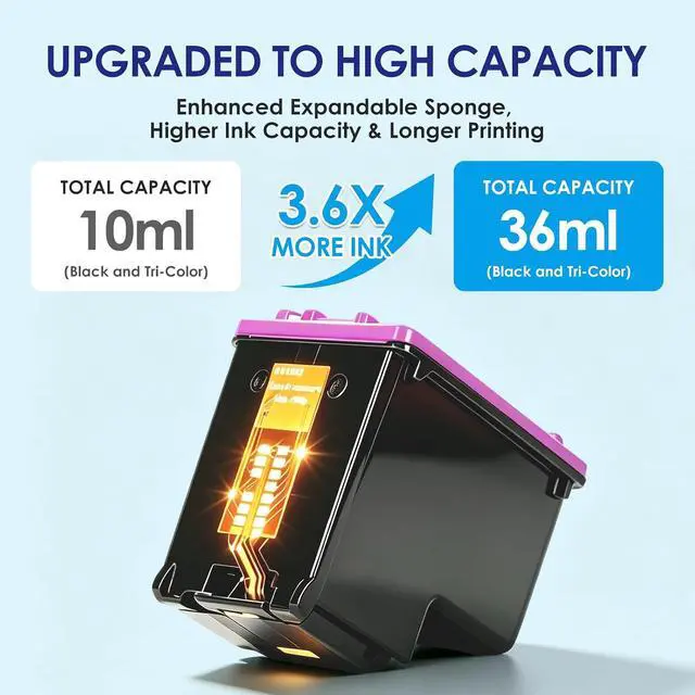 Alt view image 4 of 7 - TOKYOINK 68XL Ink Cartridge Black/Color Combo Pack Compatible for HP Ink 68