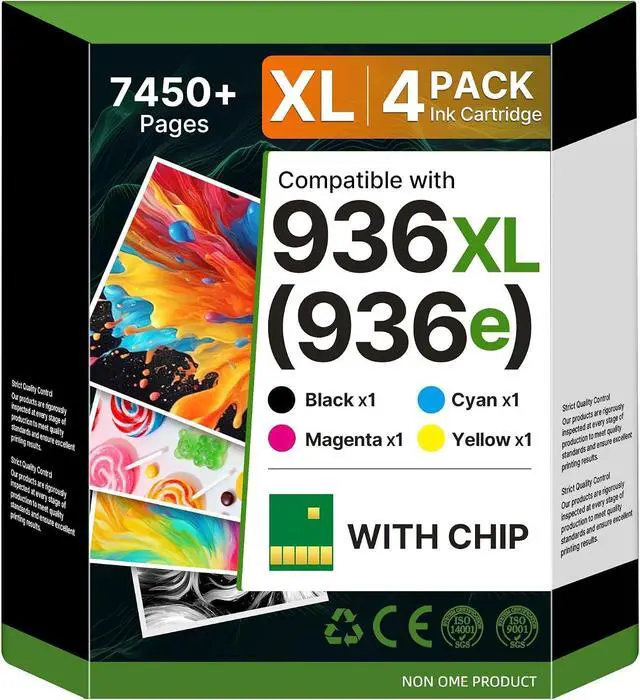 Main image of Replacement for HP 936 936e Ink Cartridges Combo Pack for HP 936e Ink