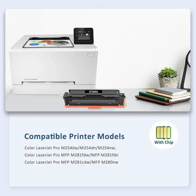 Alt view image 2 of 6 - 202A Toner Cartridges 4-Pack MFP M281fdw M281fdn Black Cyan Yellow Magenta