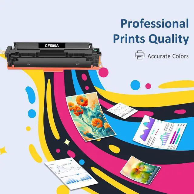 Alt view image 5 of 6 - 202A Toner Cartridges 4-Pack MFP M281fdw M281fdn Black Cyan Yellow Magenta