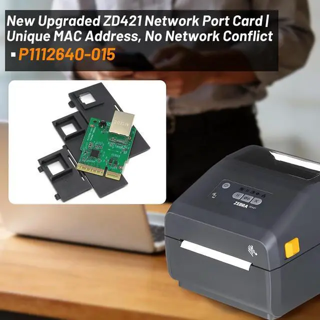 Alt view image 2 of 7 - P1112640-015 New Upgraded Ethernet Module for Zebra ZD421 ZD411 ZD611 Thermal Printer Wired