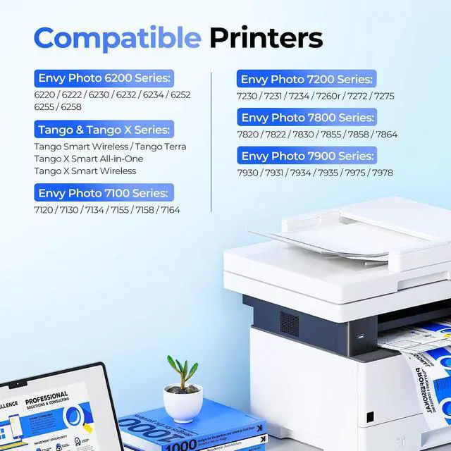 Alt view image 2 of 7 - 64XL Ink Cartridge Replacement for HP 64XL Ink Cartridge Combo Pack HP Ink 64 for HP 64 Ink HP 64XL Work for Envy Photo 7155 7858 7155 7100 7800 7900 7855 6222 6252 6255 7158 7164 Tango Printer