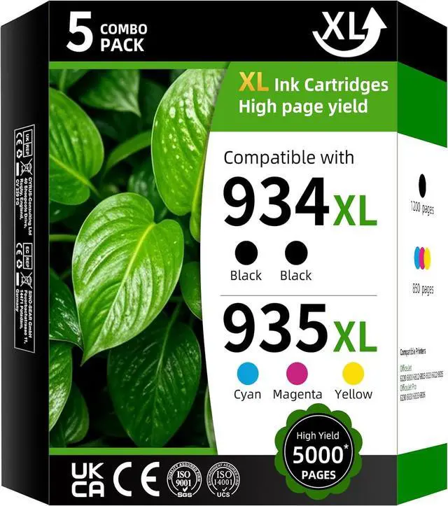 Main image of 934XL/935XL High Yield INK Cartridge Replacement for HP934XL/935XL HP934/935 934/935 XL Combo Pack Compatible with HP OfficeJet 6220 6800 6812 6815 6820 6822 6825 ( Black Cyan Magenta Yellow 5 Pack)