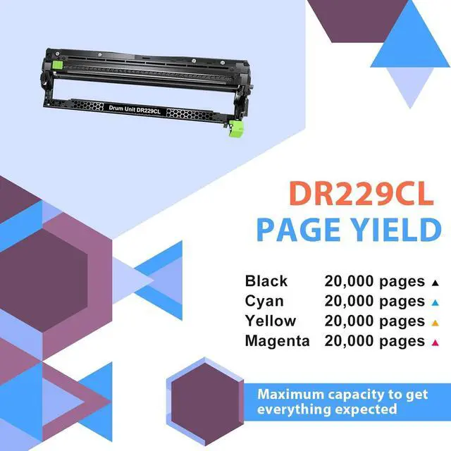 Alt view image 4 of 7 - DR229CL Drum Unit 4-Pack for Brother DR229CL DR229 DR-229CL Printer