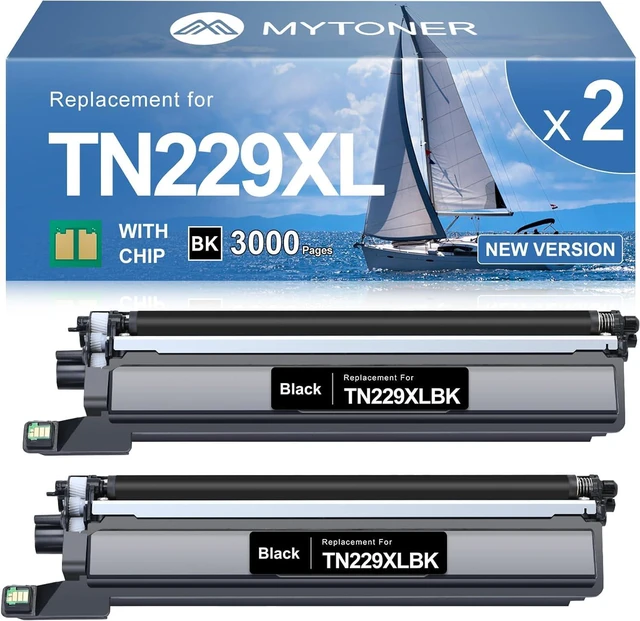 Main image of MYTONER TN229XL Black Toner Cartridge 2 Pack for MFC-L3780CDW MFC-L3720CDW