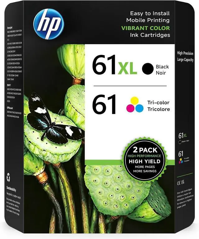 Main image of 61XL Ink Cartridge Combo Pack Replacement for HP Ink 61 61XL for HP 61 Work with HP Envy 4500 5530 4501 4502 DeskJet 1000 1010 1510 2050 2510 2540 OfficeJet 2620 4630 Printer (1 Black, 1 Tri-Color)