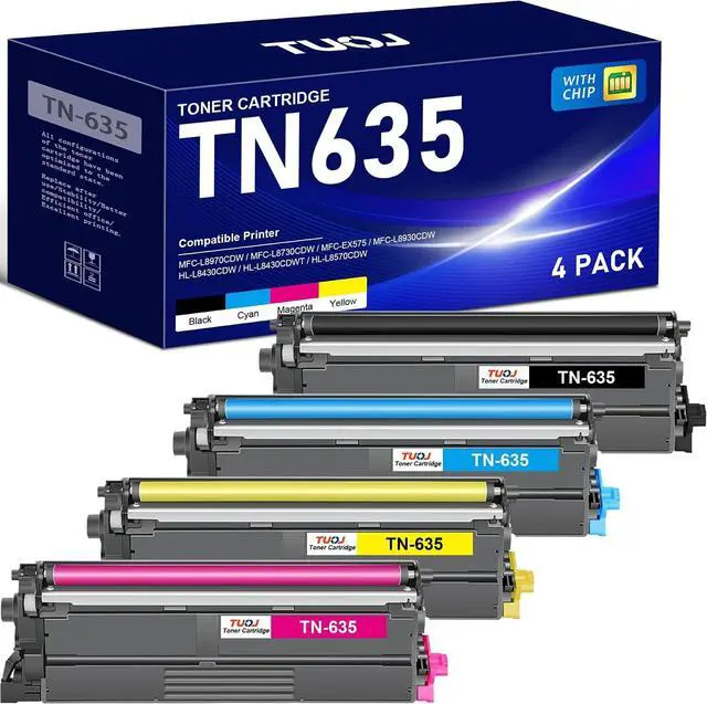Main image of TN635 Toner Cartridge 4-Pack Compatible for Brother MFC-L8930CDW