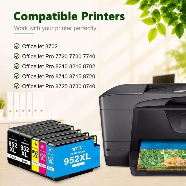 Alt view image 2 of 7 - 952XL High-Yield Ink Cartridge 5-Pack Replacement for HP 952 XL