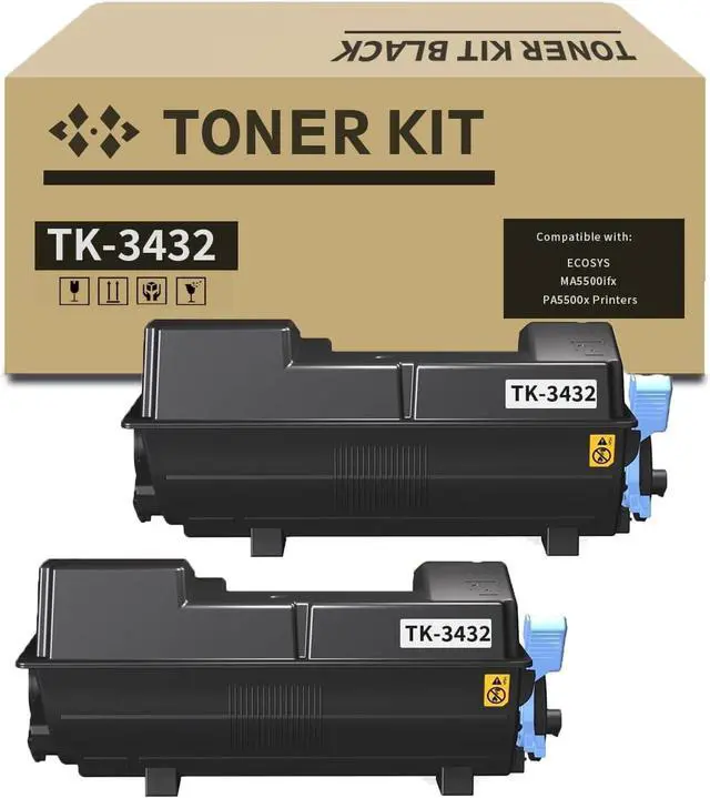 Main image of TK-3432 Toner Cartridge TK3432 Black 2 Pack Compatible for Kyocera TK3432 1T0C0W0US0 Toner for ECOSYS PA5500x MA5500ifx Laser Printer