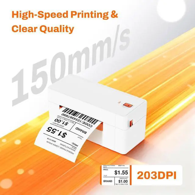 Alt view image 4 of 6 - Bluetooth Thermal Shipping Label Printer, 4x6 Portable Wireless Thermal Address Label Printer for Small Business, Compatible with iPhone Android Windows, White