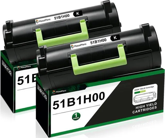 Main image of MasaiMara 51B1H00 High Yield Compatible Toner Cartridges for Lexmark MS417 MS417dn MX417de MS517 MS517dn MX517de MS617 MS617dn MX617de Printers (Black, 2-Pack)