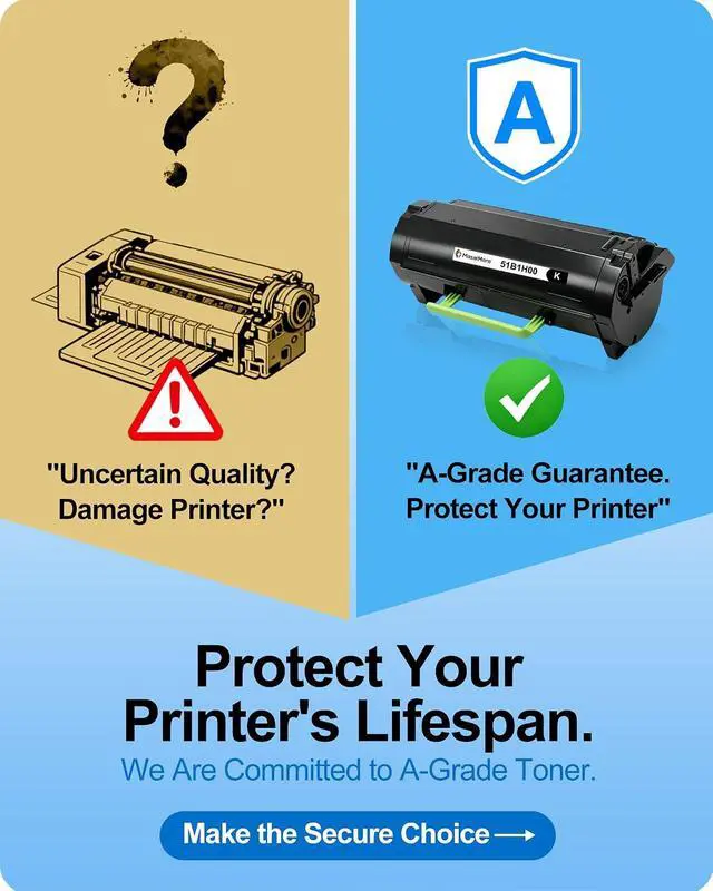 Alt view image 4 of 7 - MasaiMara 51B1H00 High Yield Compatible Toner Cartridges for Lexmark MS417 MS417dn MX417de MS517 MS517dn MX517de MS617 MS617dn MX617de Printers (Black, 2-Pack)