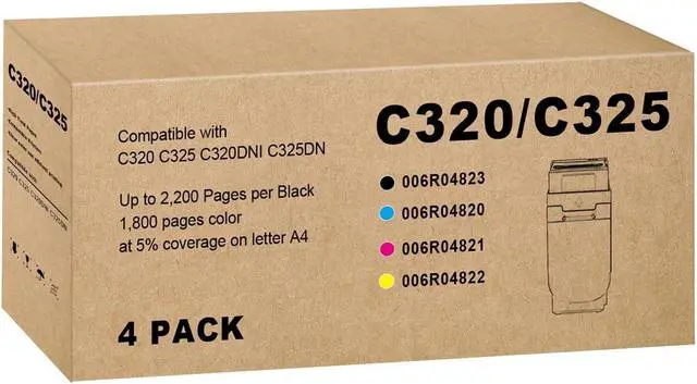 Main image of C320 C325 Toner Cartridges Replacement for Xerox C325X High Capacity Toner Cartridges for C320 C325 Printer and 006R04820 006R04821 006R04822 006R04823 (BK C M Y 4 Pack )