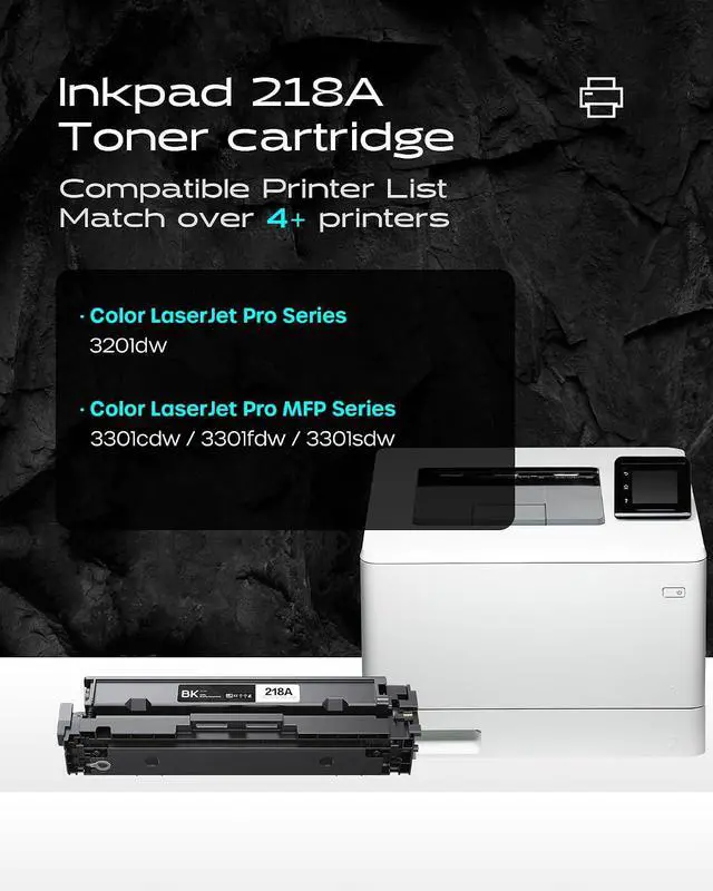 Alt view image 2 of 7 - iNKPAD 218A Toner Cartridges 4 Pack Replacement for HP 3301fdw 3301cdw